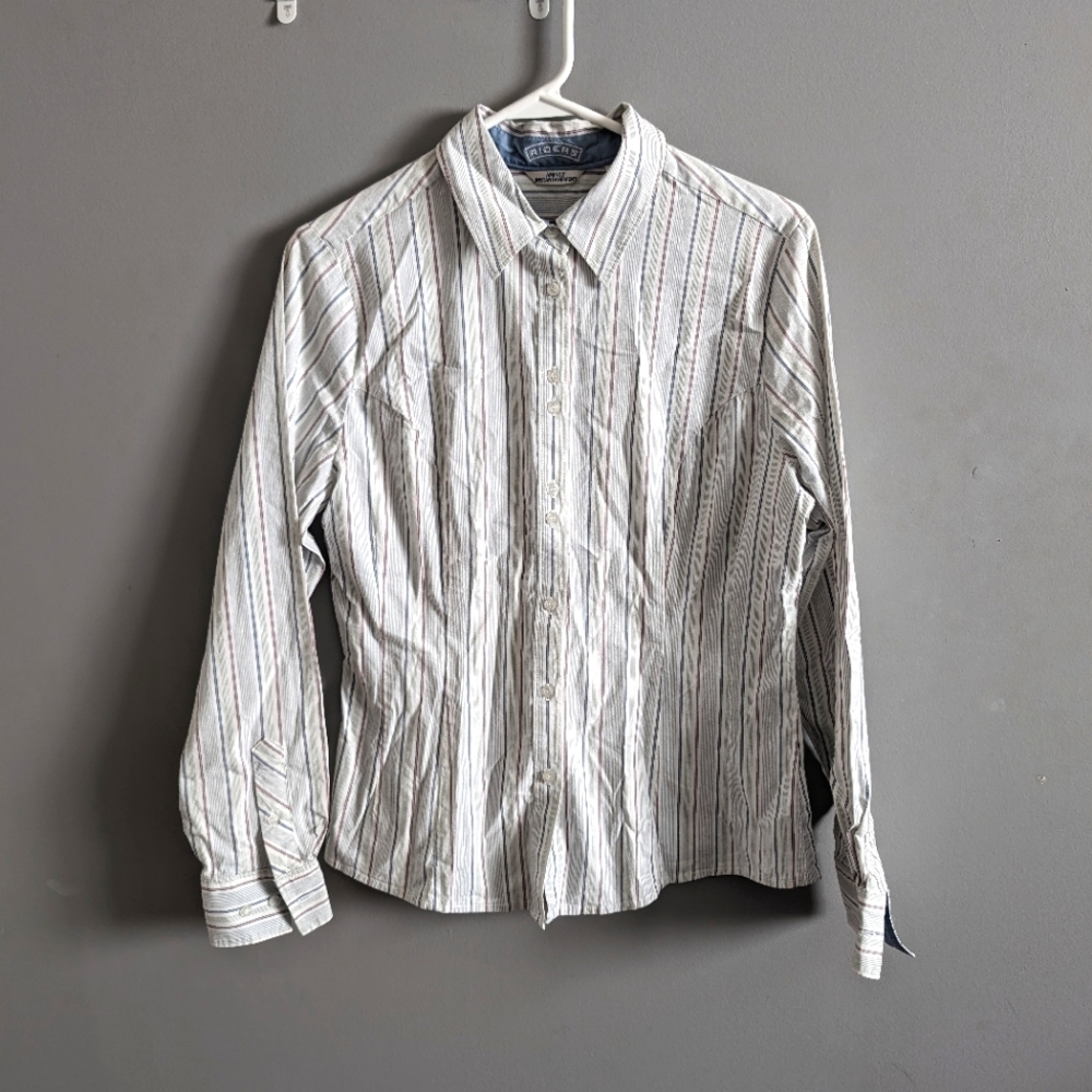 Vintage Riders striped button-up shirt
